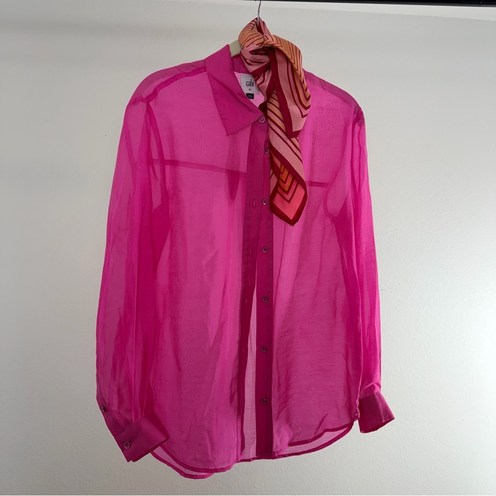 CAbi Men's Vibrant Pink Button Down Shirt